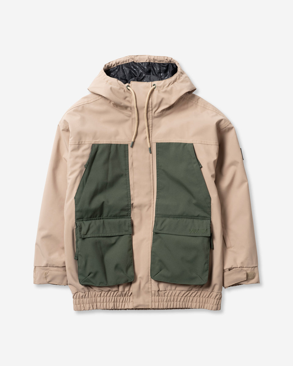 BICOLOR MULTI FULL ZIP JACKET - BEIGE